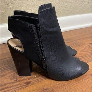 Peep toe ankle booties